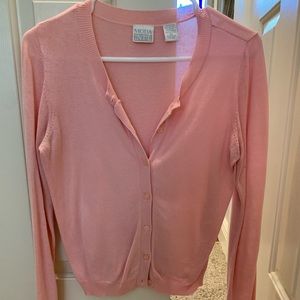 Pink knit cardigan